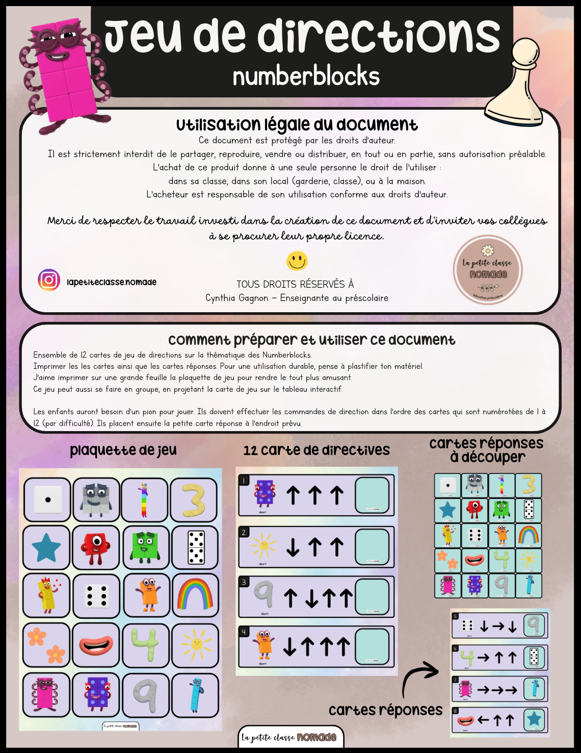 Jeu de directions - Numberblocks