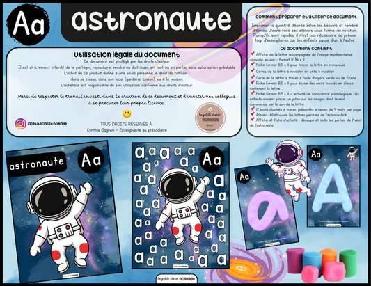 Lettre Aa - Astronaute
