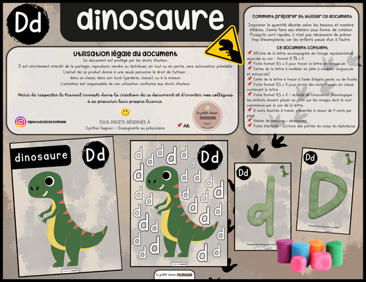 Lettre Dd - Dinosaure