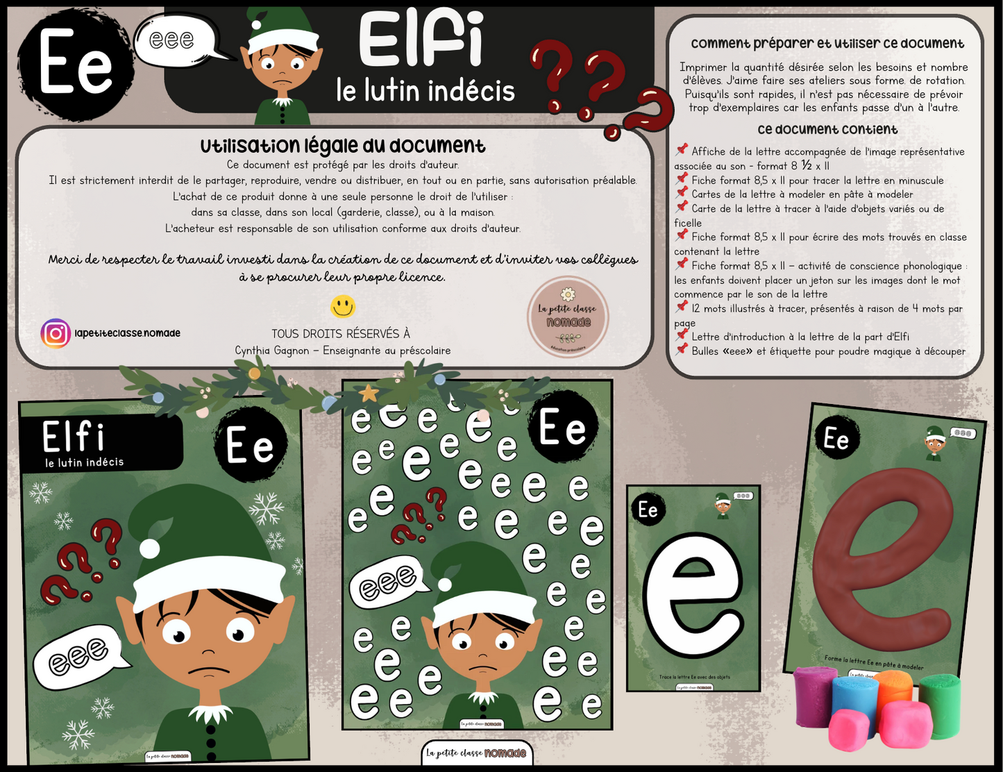 Lettre Ee - Elfi le lutin indécis