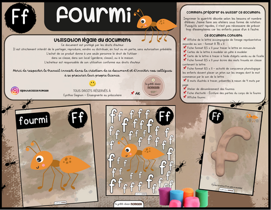 Lettre Ff - Fourmi
