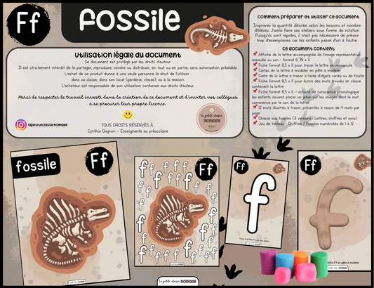 Lettre Ff - Fossile