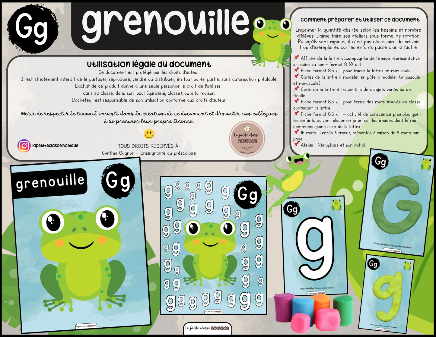 Lettre Gg - Grenouille