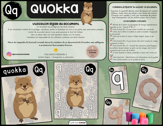 Lettre Qq - Quokka