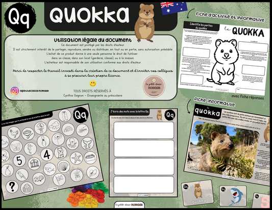 Lettre Qq - Quokka