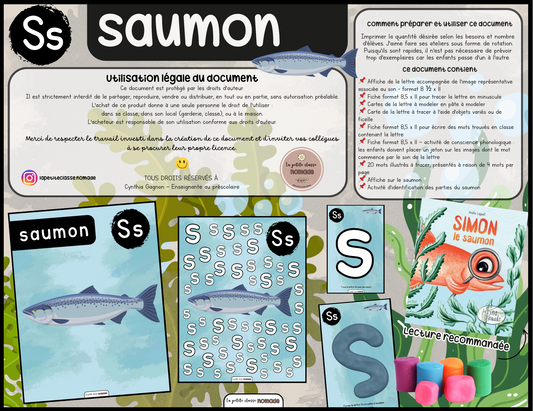Lettre Ss - Saumon