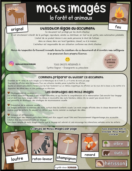Mots imagés - La forêt