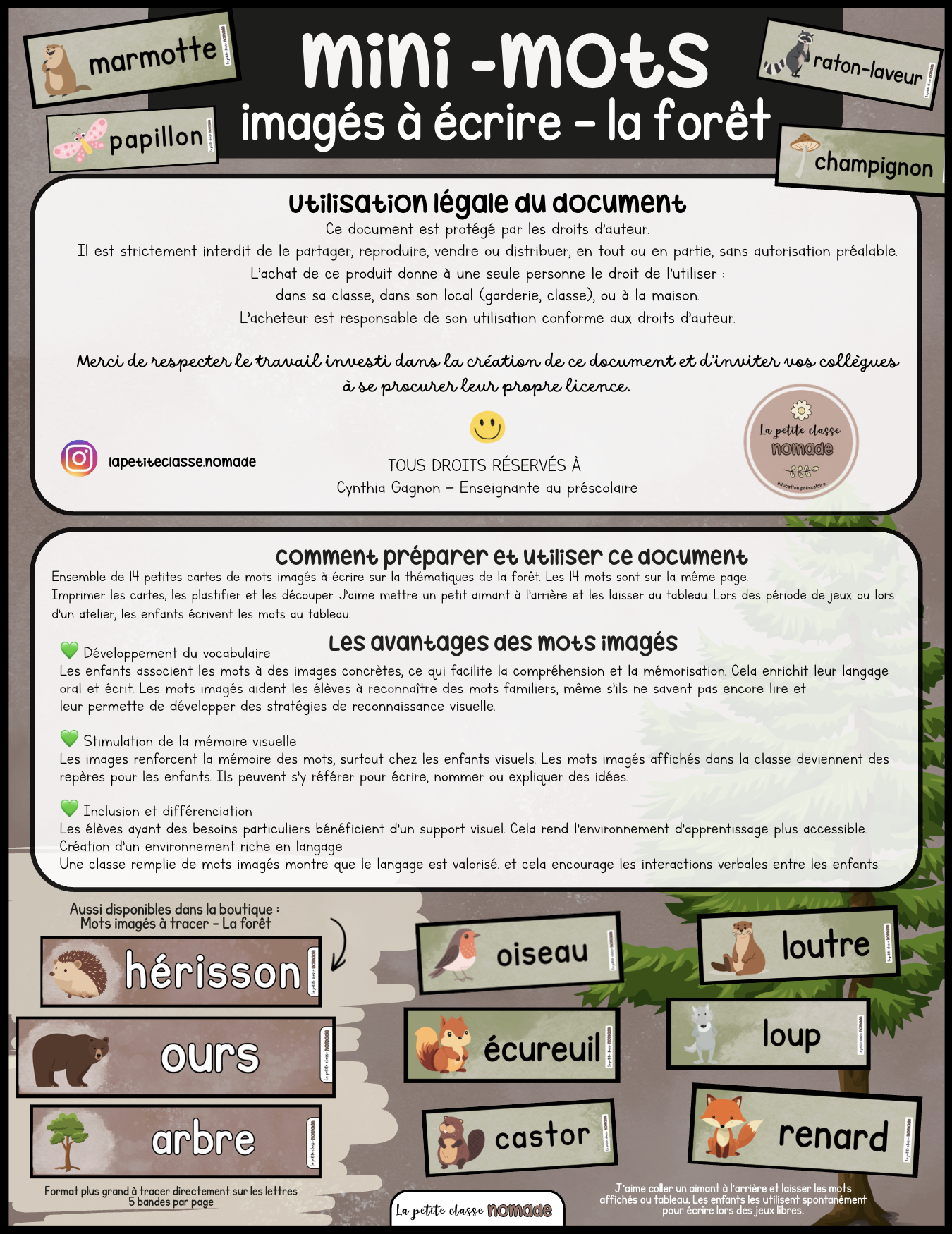 Mini-mots imagés - La forêt