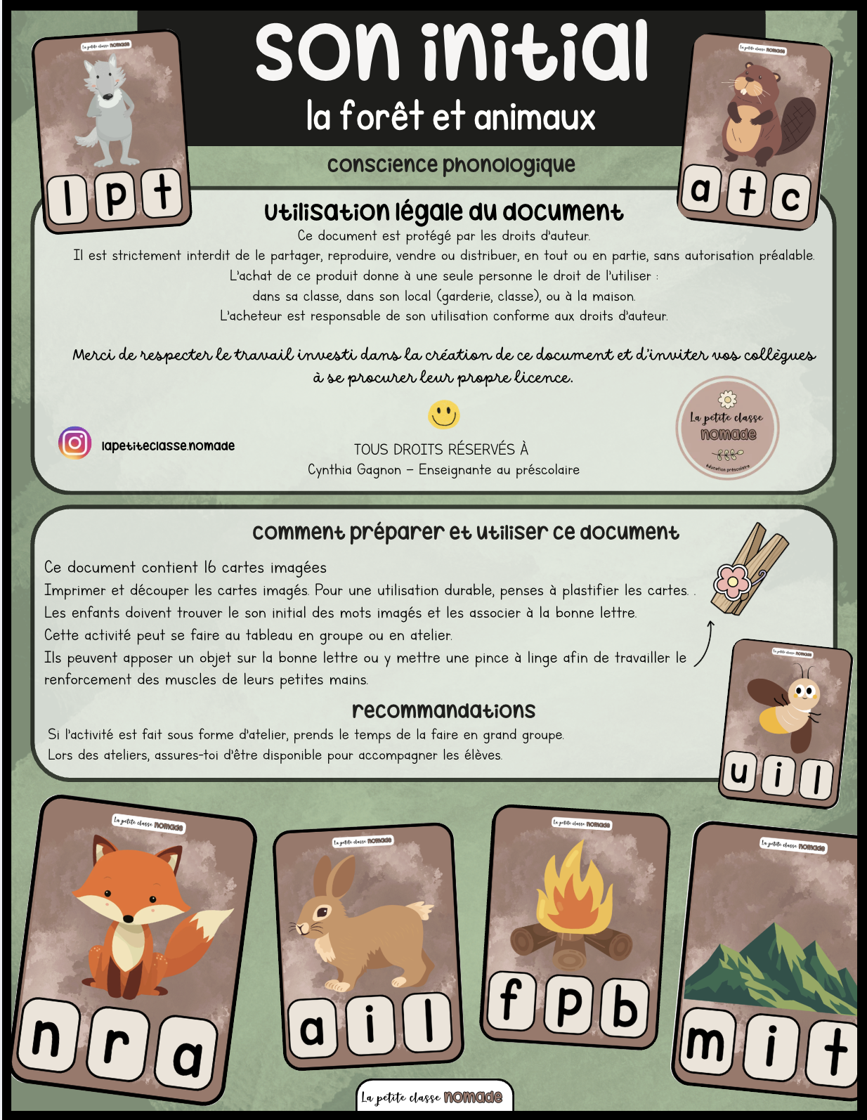 Cartes son initial - La forêt