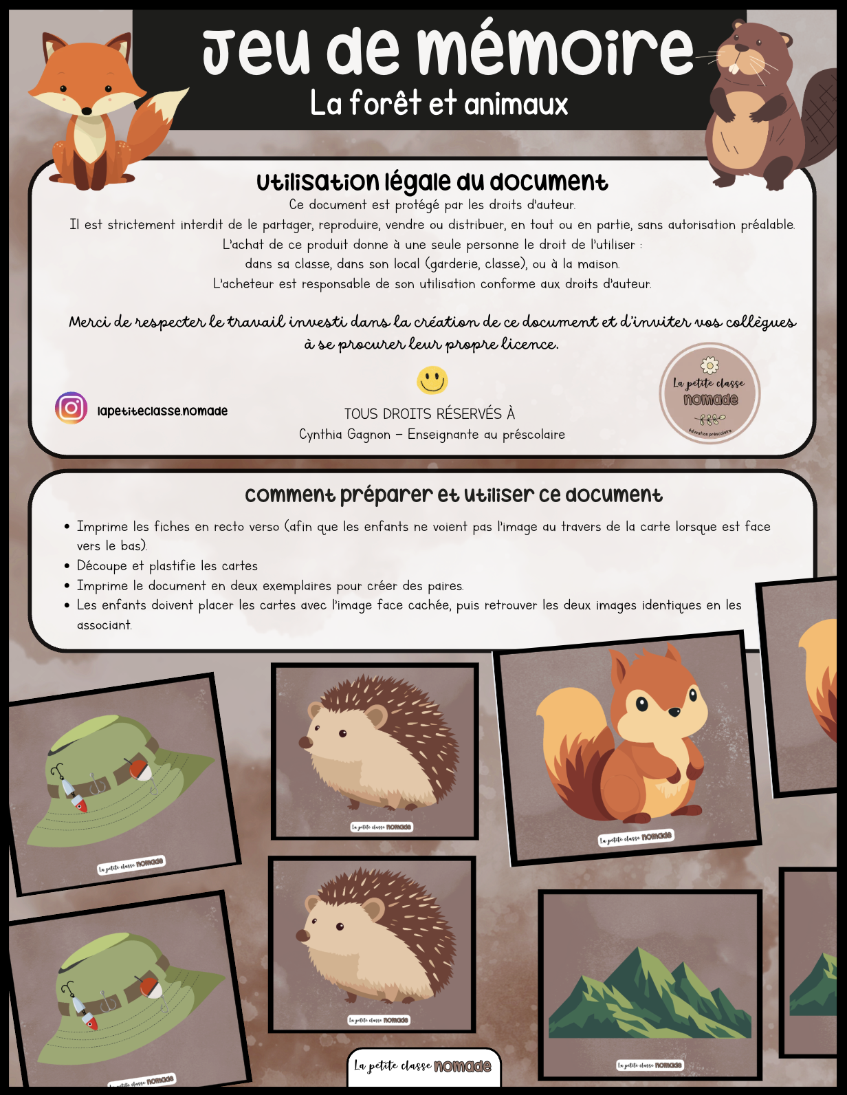 Jeu de mémoire - La forêt