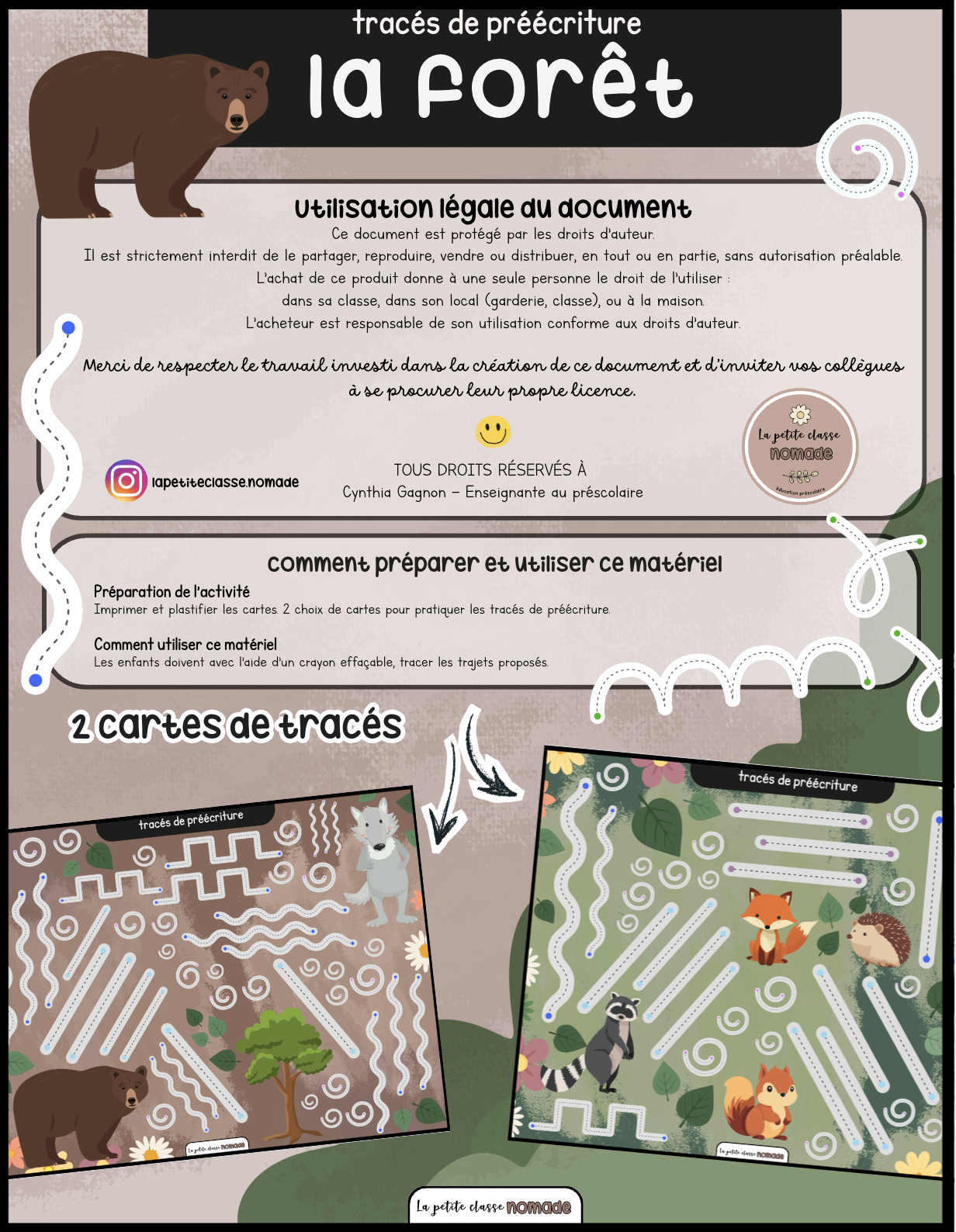 Tracés de préécriture - La forêt