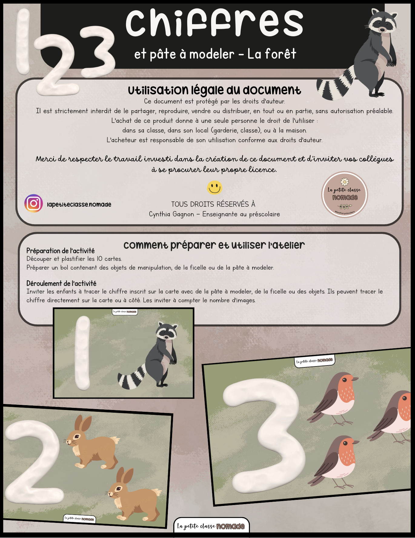 Chiffres et pâte à modeler - La forêt