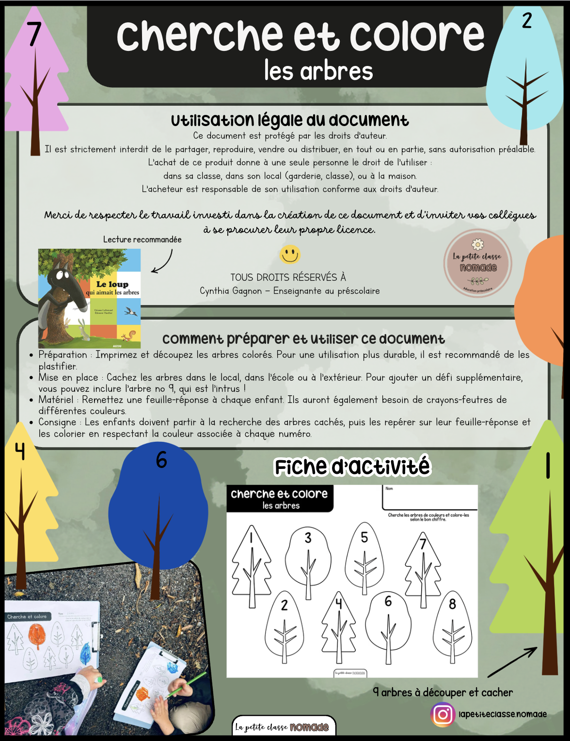 Cherche et colore les arbres