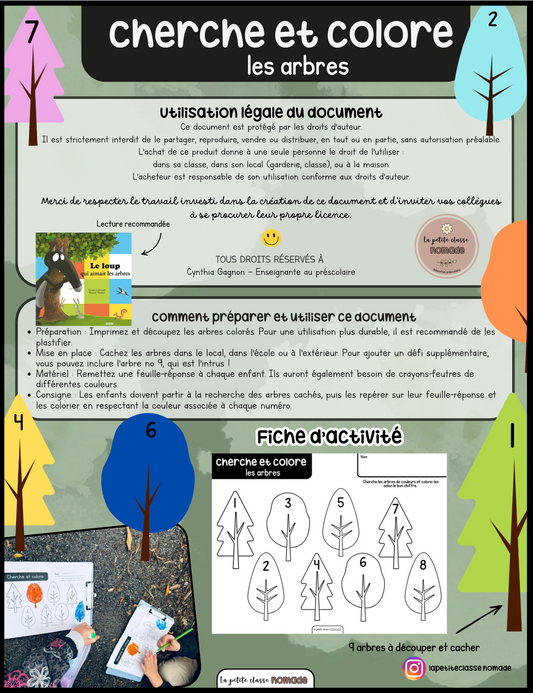 Cherche et colore les arbres