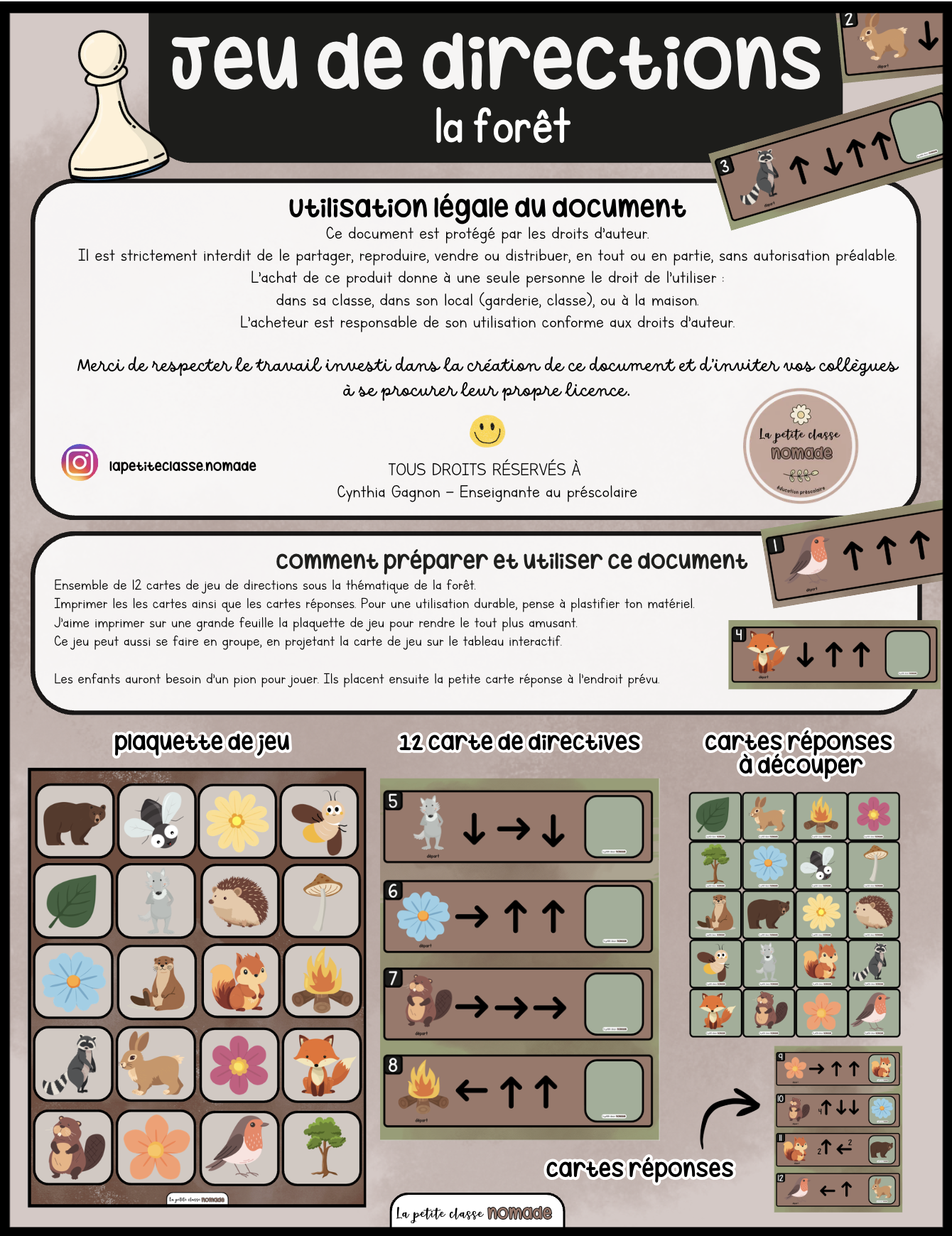Jeu de directions - La forêt