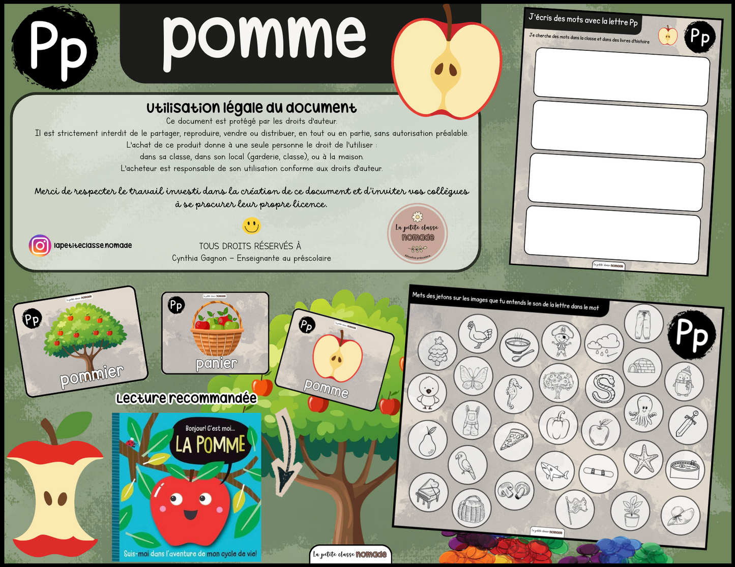 Lettre Pp - Pomme