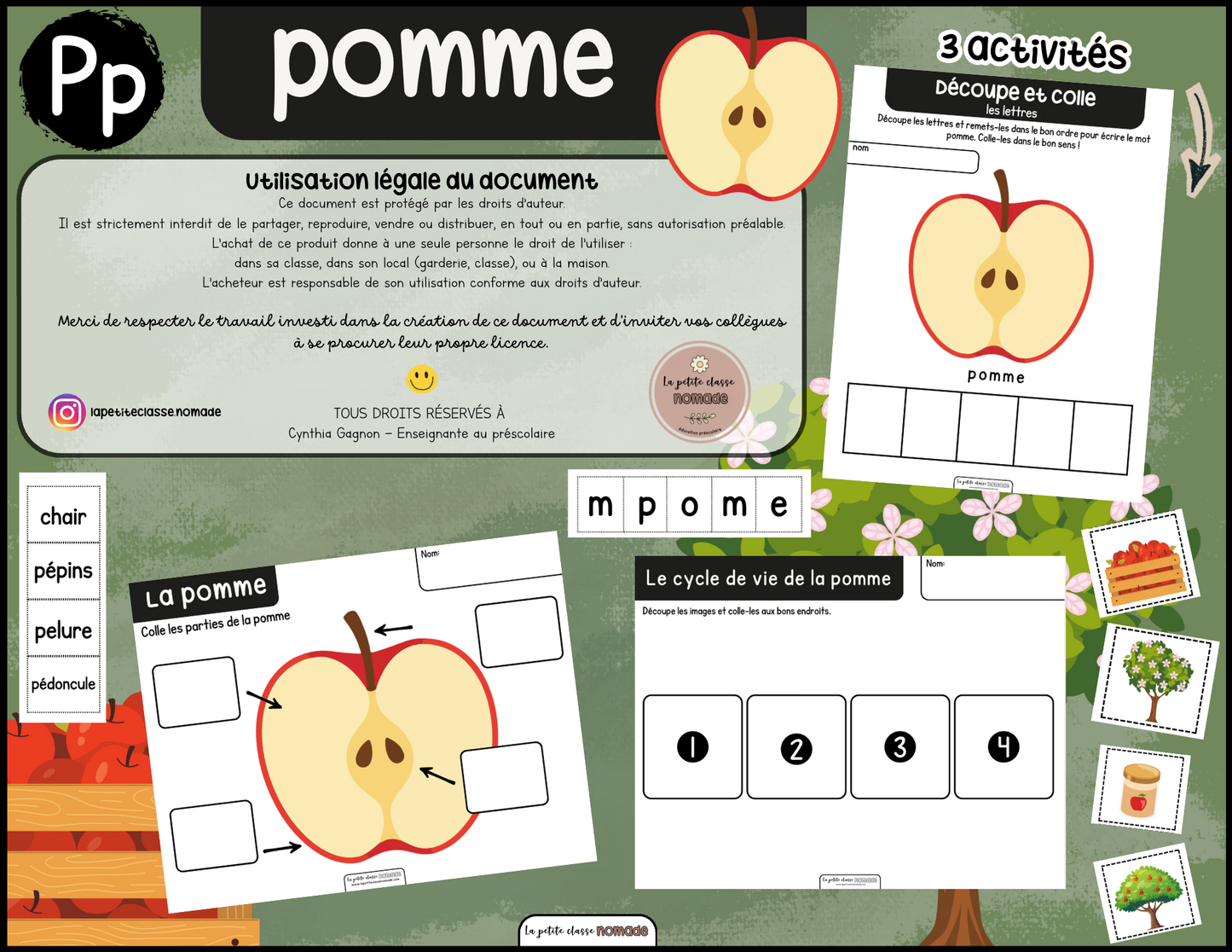 Lettre Pp - Pomme