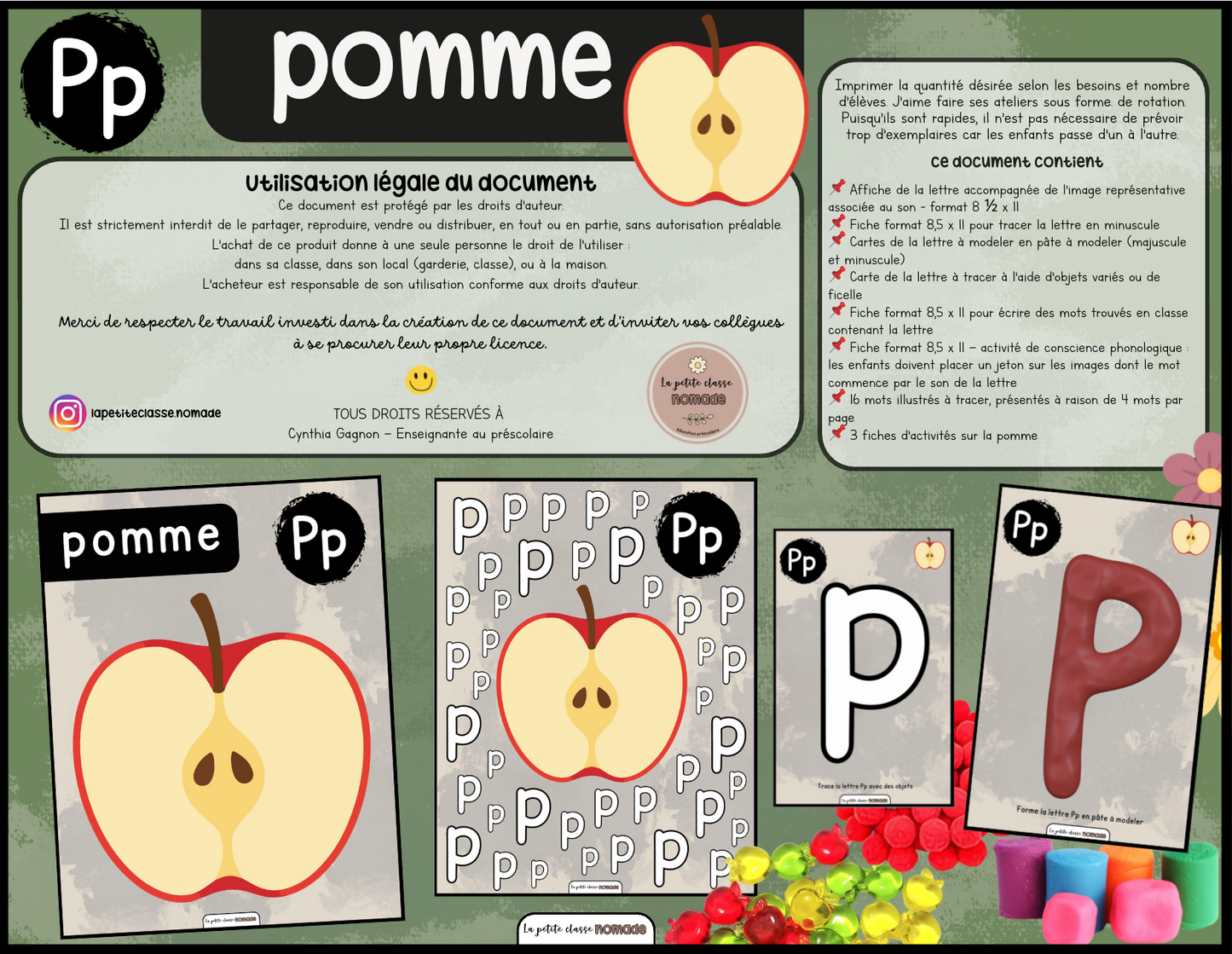 Lettre Pp - Pomme