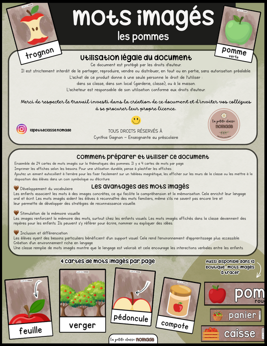 Mots imagés - Les pommes