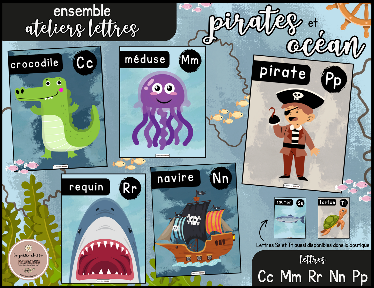Ensemble - Ateliers de lettres thématique Pirates - Cc, Mm, Pp, Rr, Nn