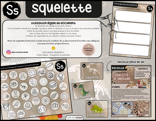 Lettre Ss - Squelette