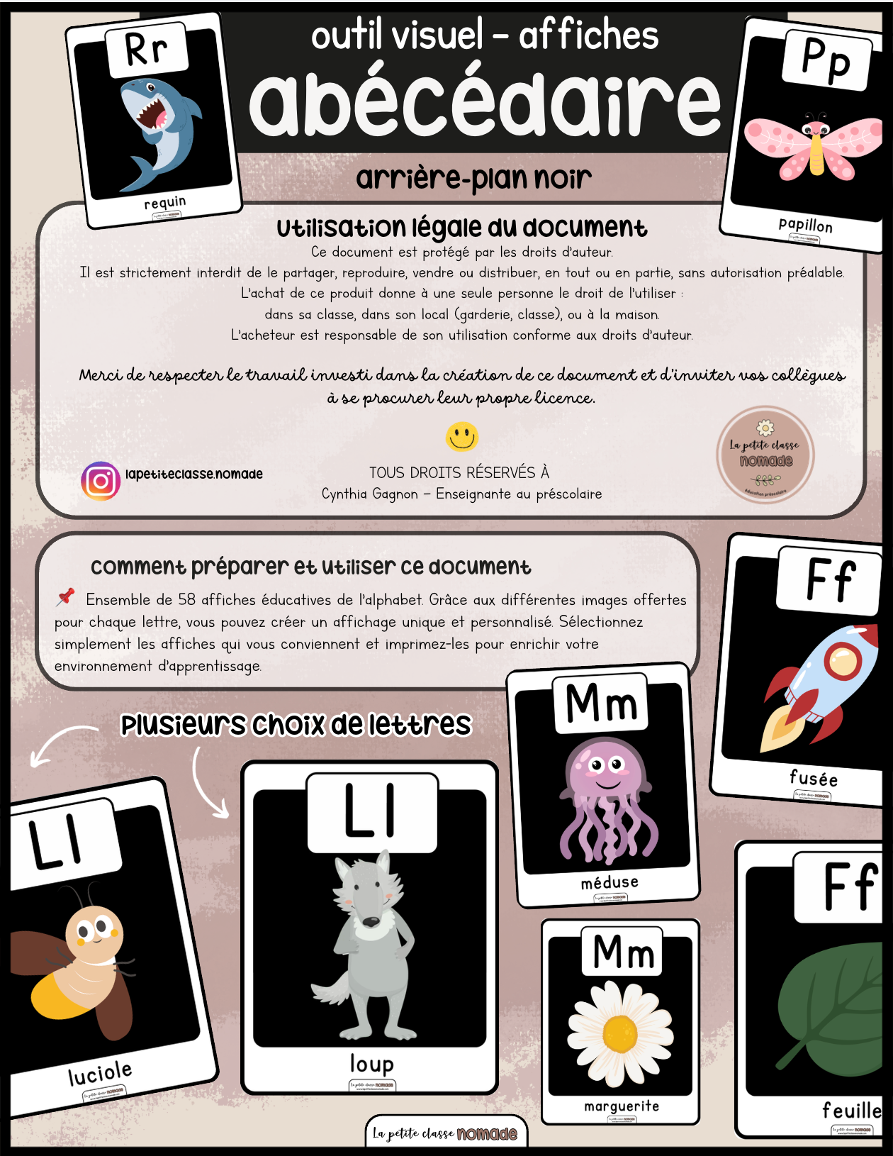 Affiches Alphabet - Noir