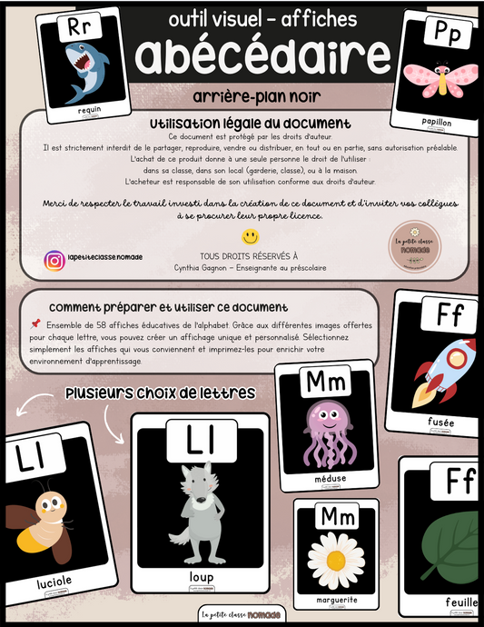 Affiches Alphabet - Noir