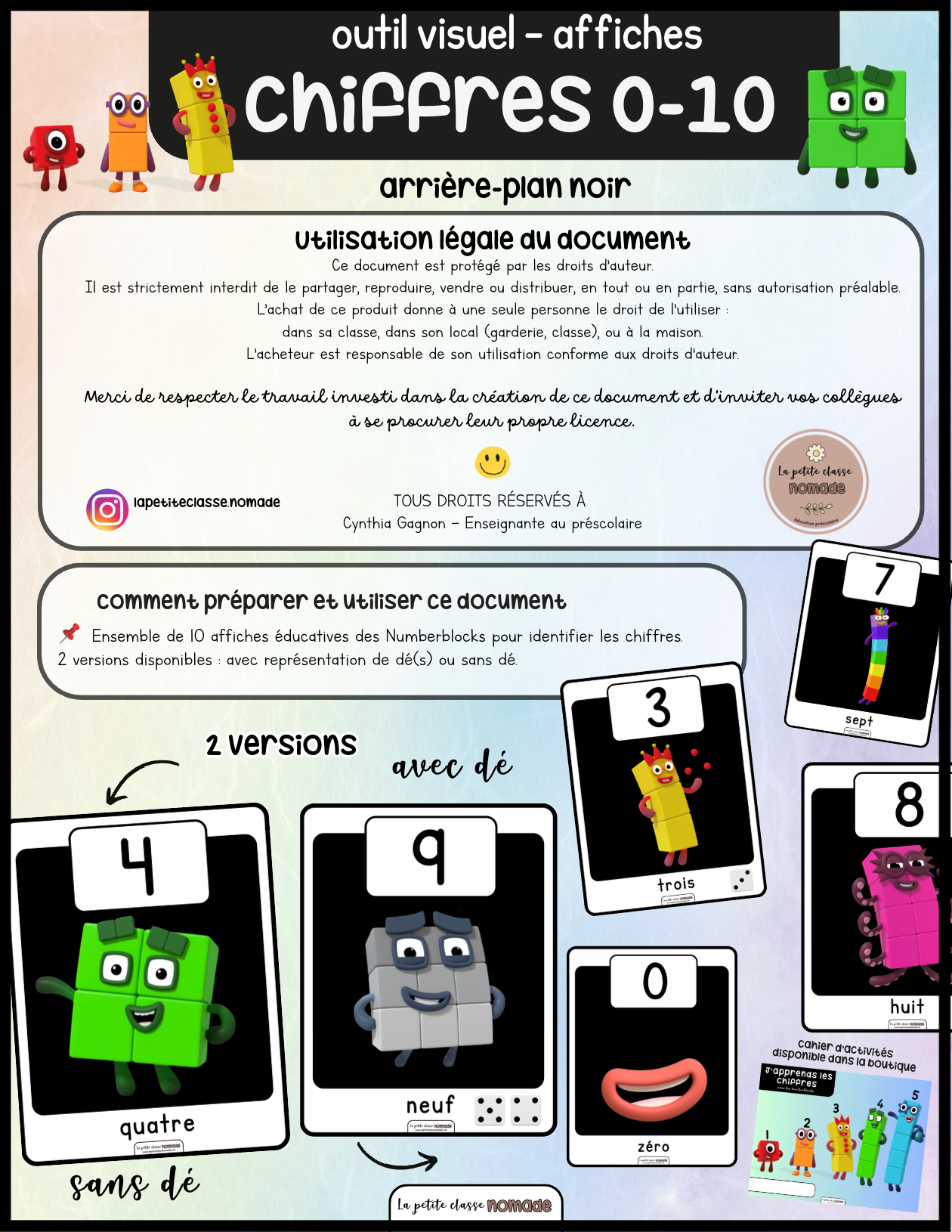 Affiches Numberblocks 0-10 - Noir