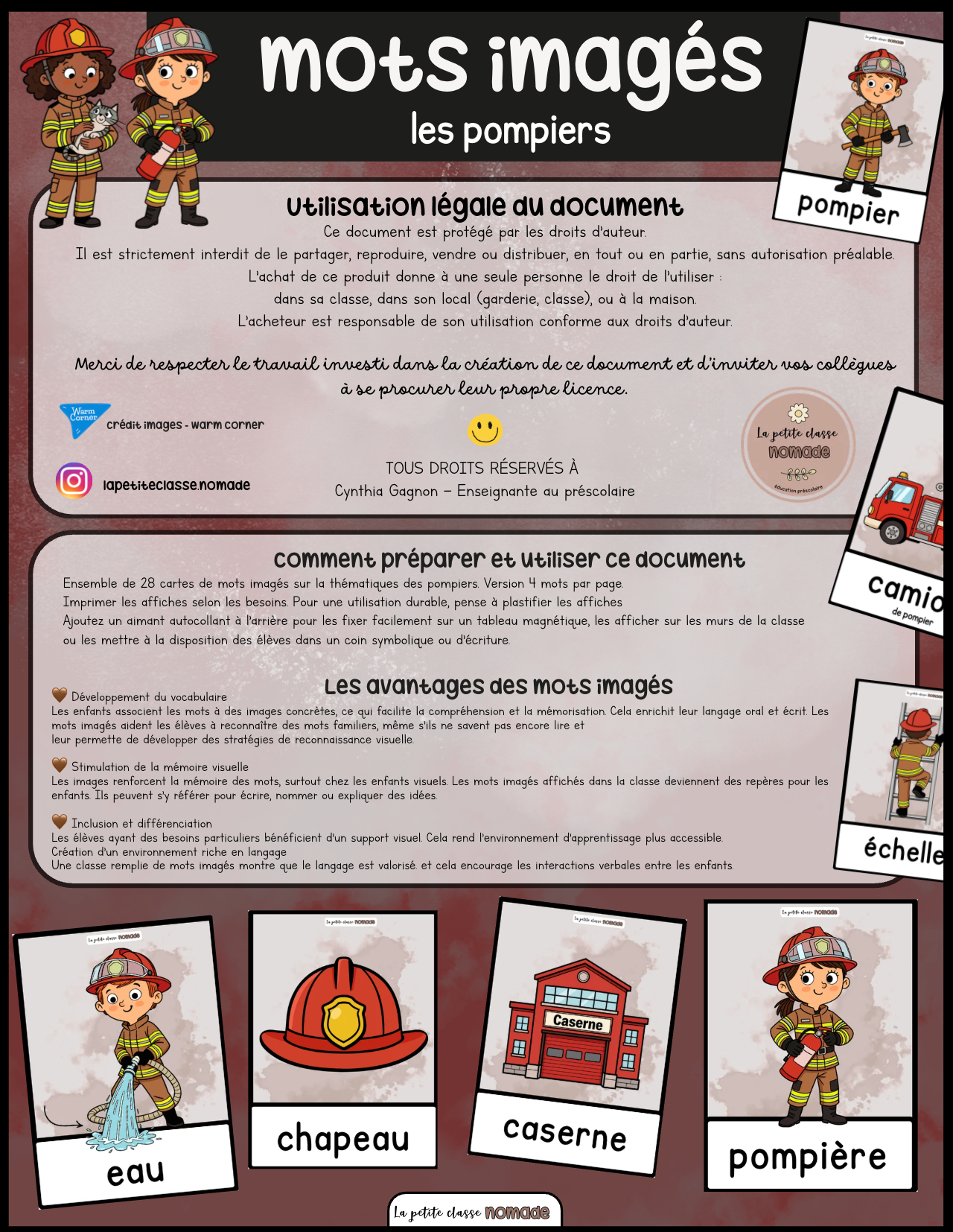 Mots imagés - Les pompiers