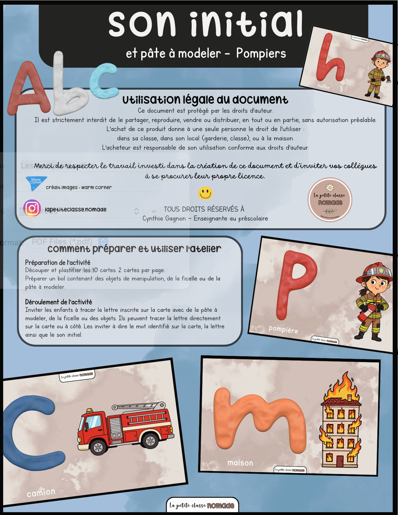 Son initial et pâte à modeler - Pompiers