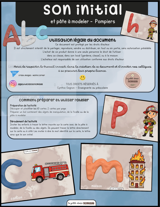 Son initial et pâte à modeler - Pompiers