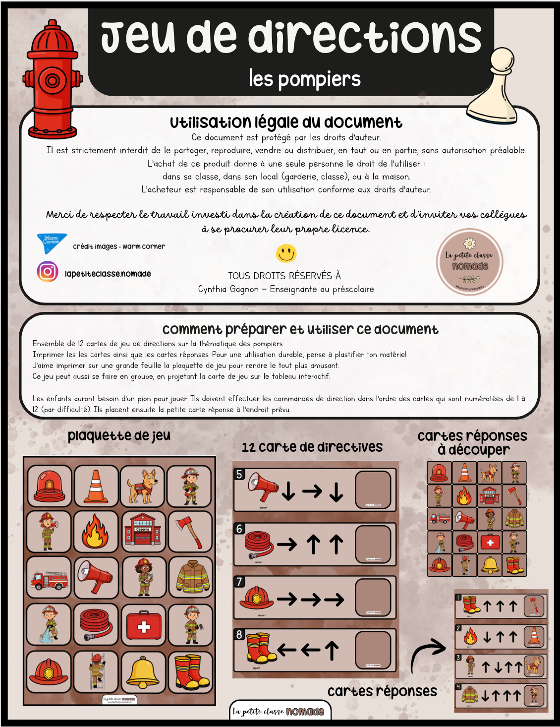 Jeu de directions - Pompiers
