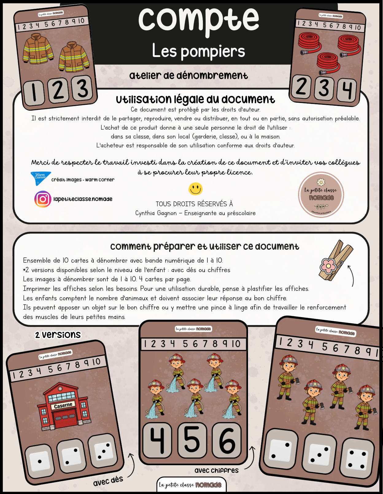 Cartes compte - Pompiers