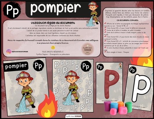 Lettre Pp - Pompier