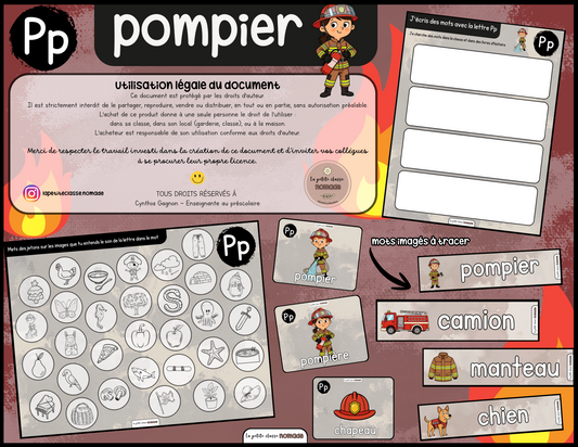Lettre Pp - Pompier