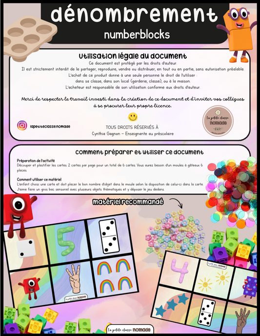 Dénombrement moule à gâteau - Numberblocks