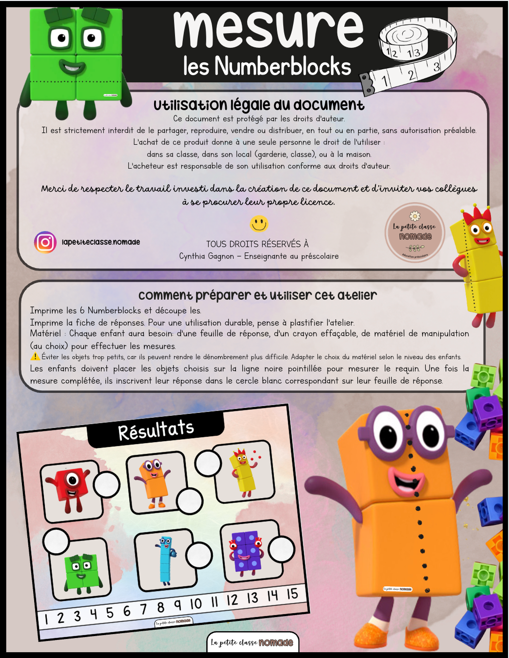 Atelier de mesures - Numberblocks