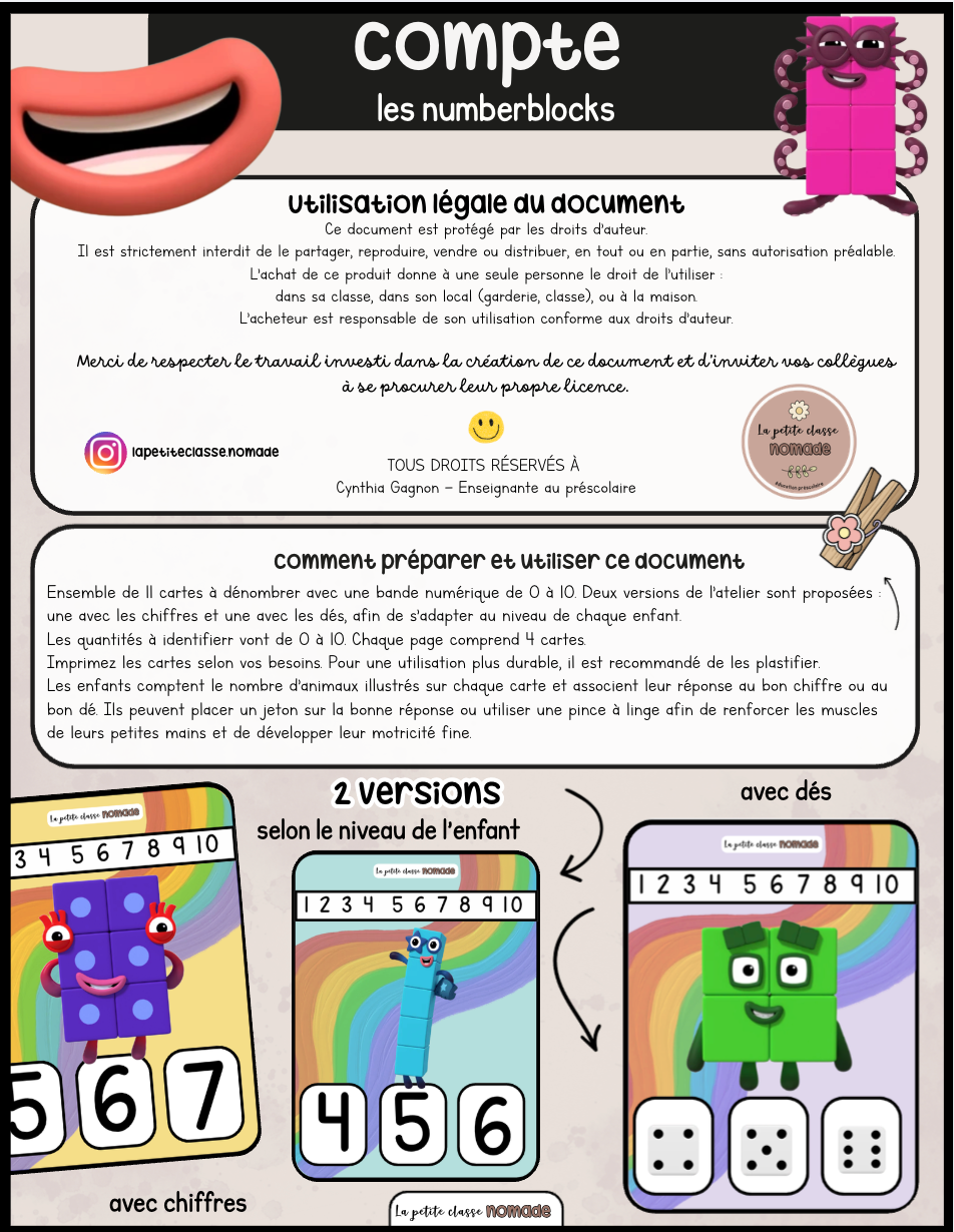 Cartes - Compte les Numberblocks