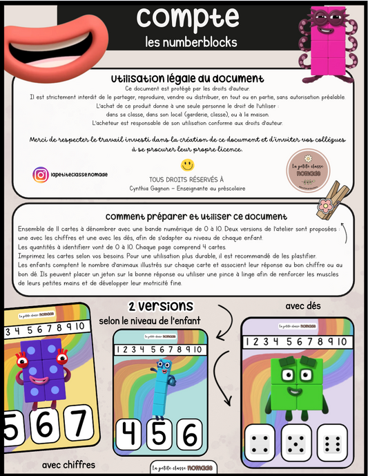 Cartes - Compte les Numberblocks