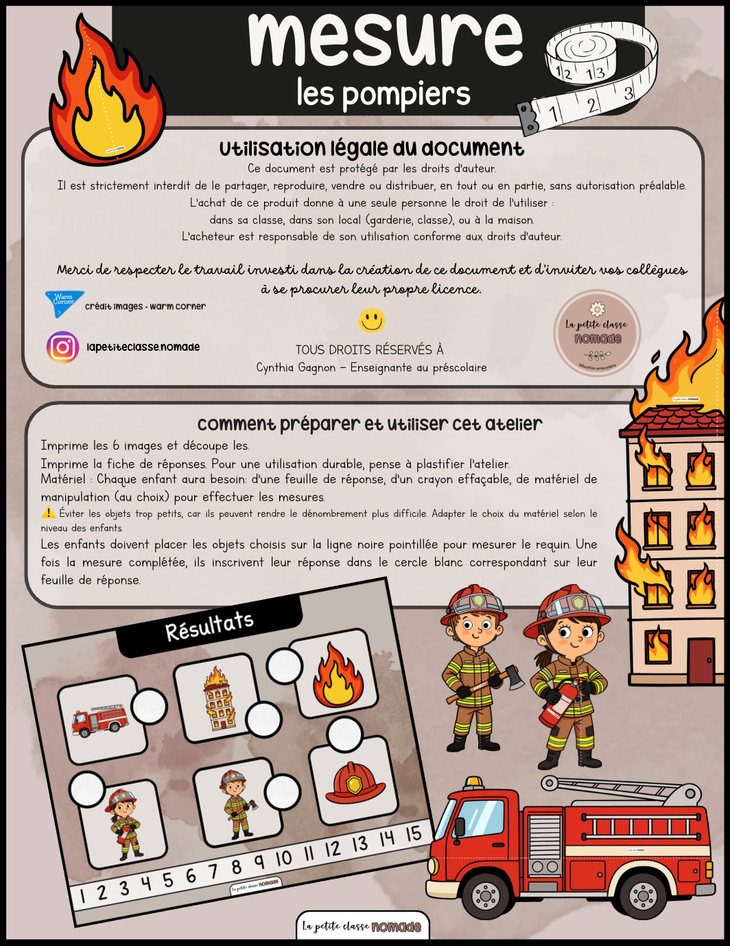 Atelier de mesures - Pompiers