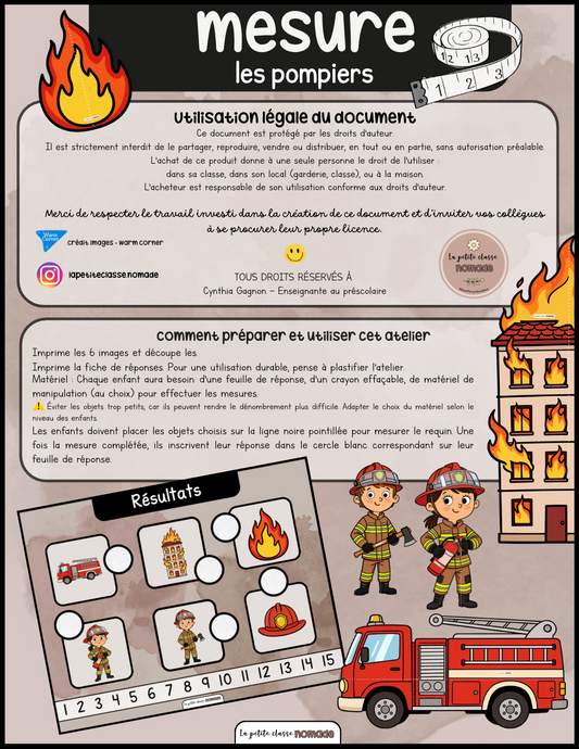Atelier de mesures - Pompiers