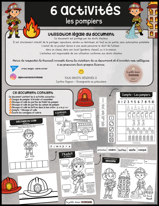 6 activités - Les pompiers