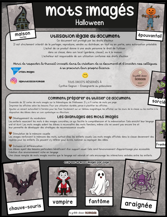 Mots imagés - Halloween