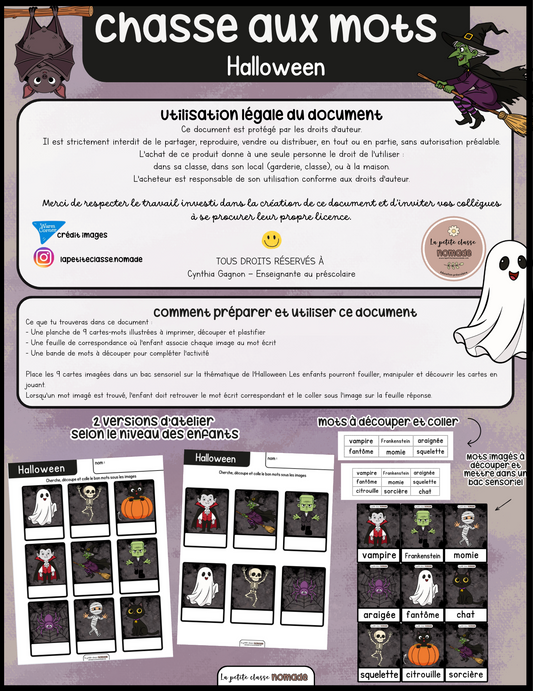 Chasse aux mots - Halloween