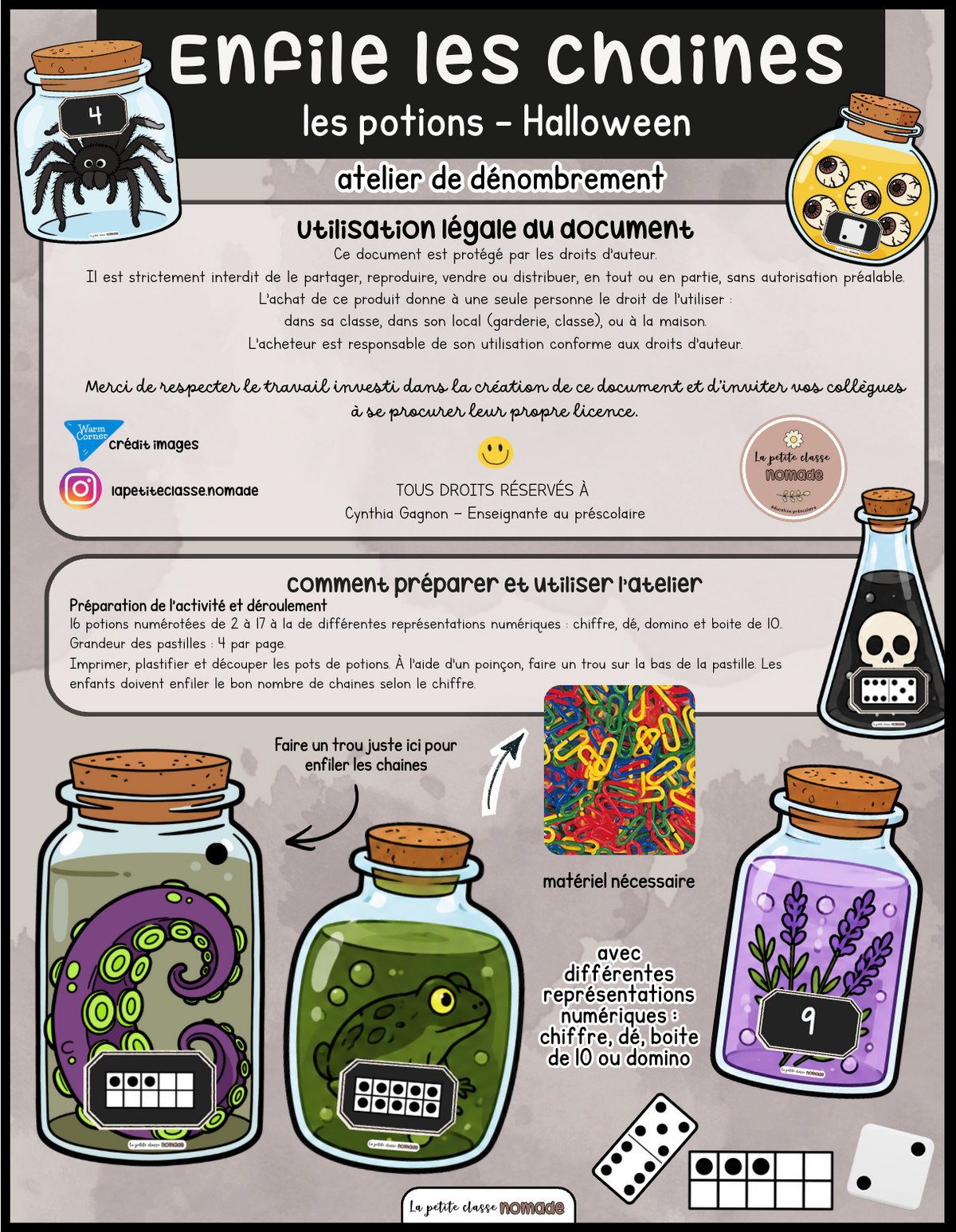 Enfile les chaines - Potions Halloween