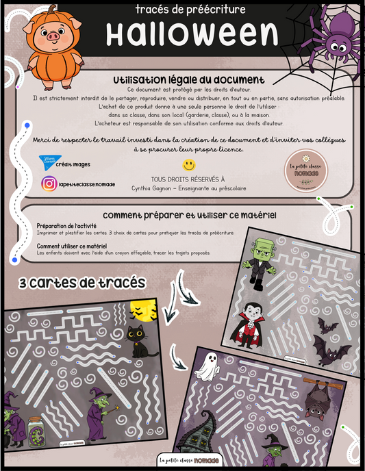 Tracés de préécriture - Halloween