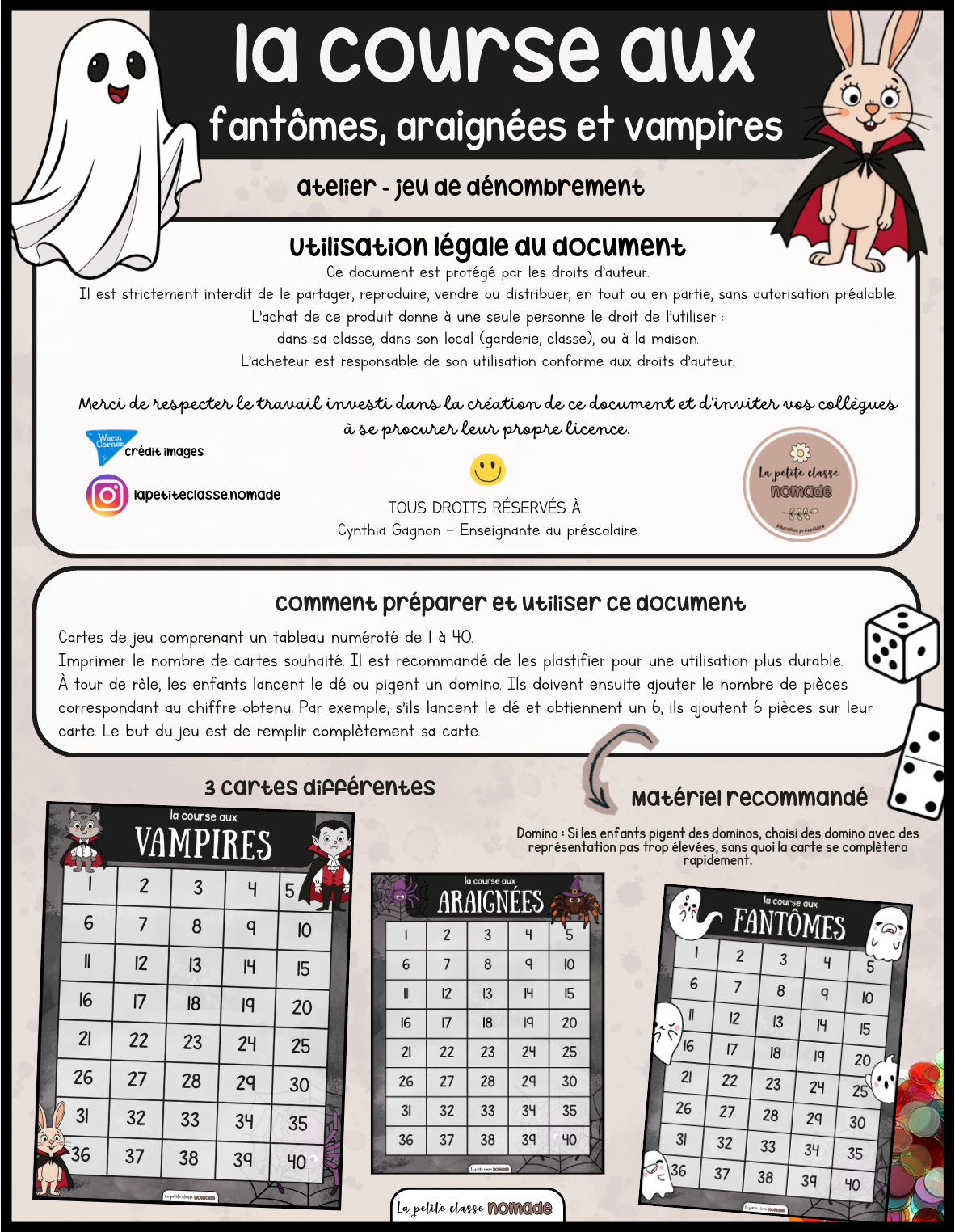La course aux vampires, fantômes et araignées