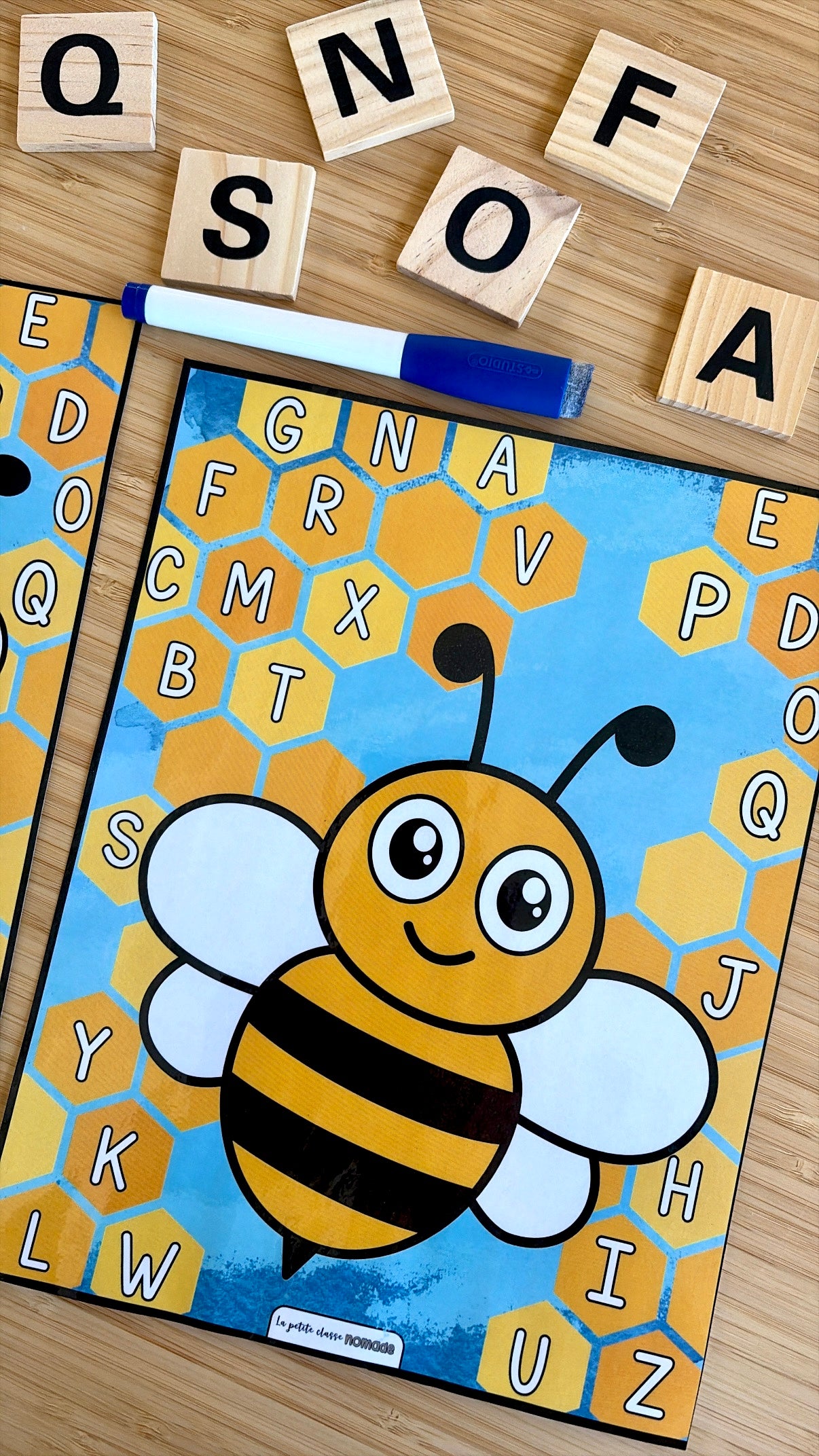 Pige les lettres et trace - Abeilles