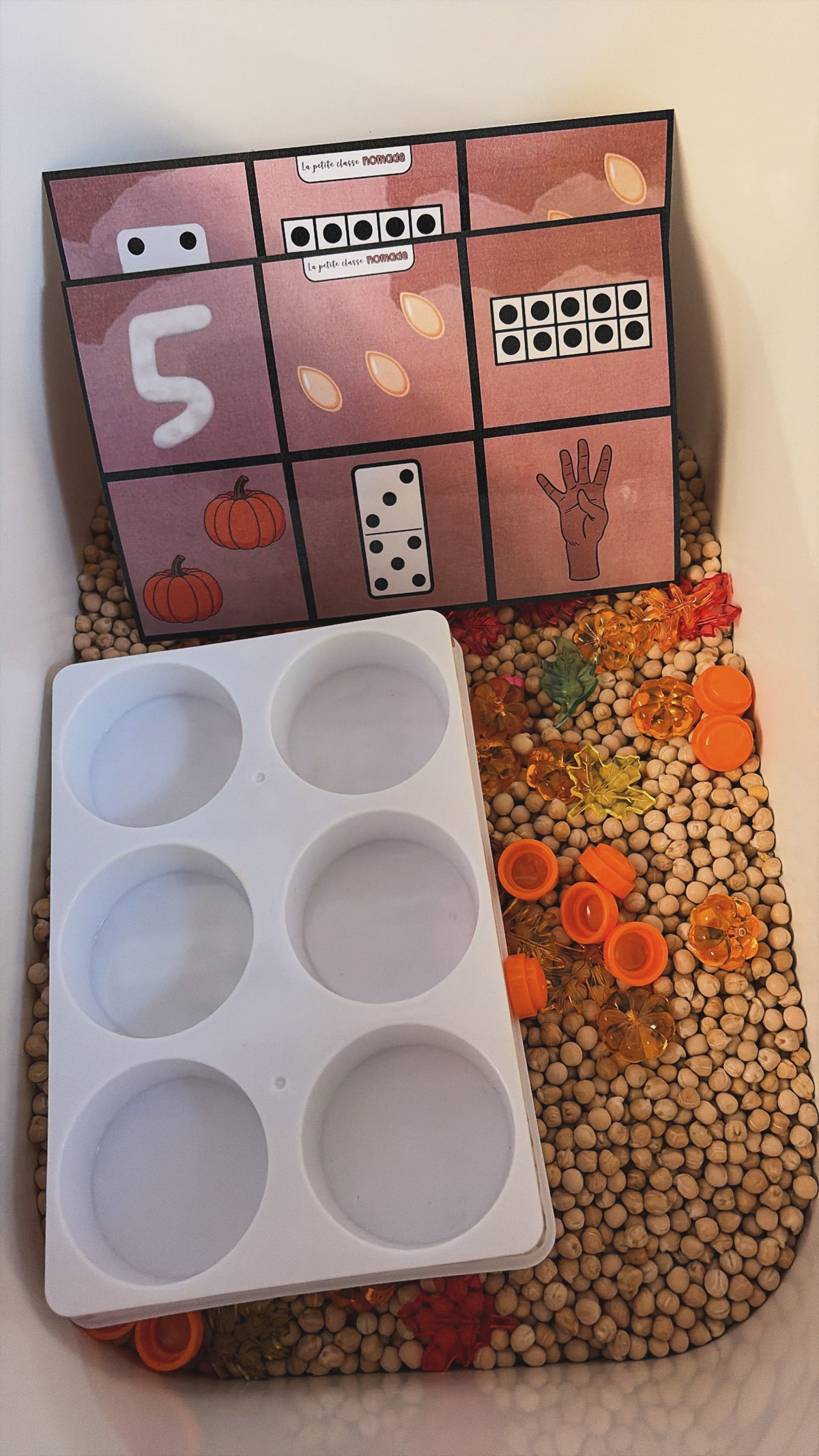 Cartes dénombrement moule à gâteau - Citrouilles