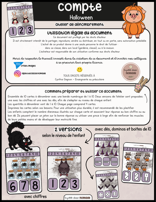 Cartes - Compte Halloween